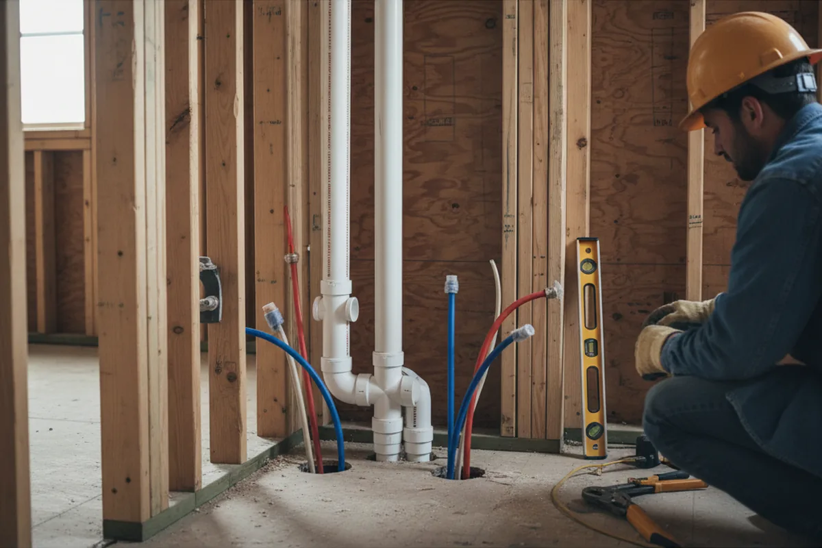 Drain and supply rough-in during Drain Cleaning in Cobden