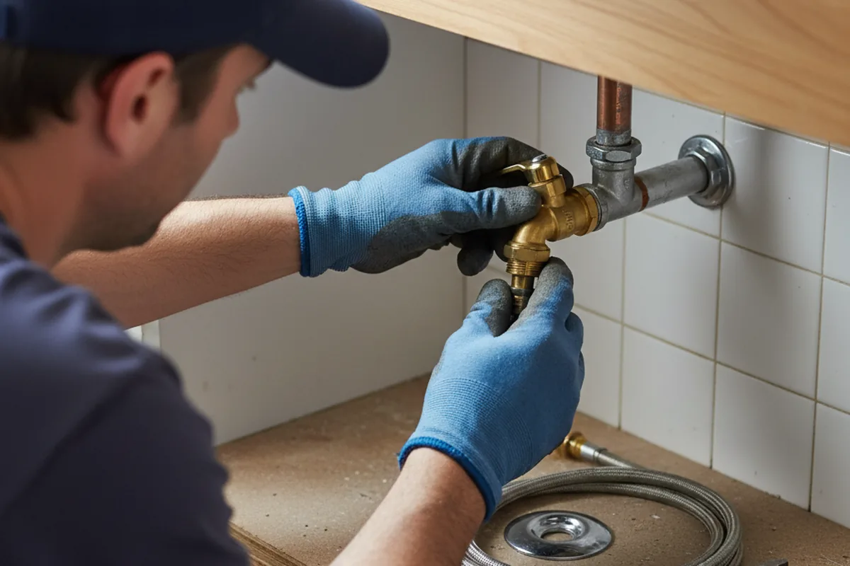 Shutoff valve and fitting work during Emergency Plumbing in Cobden